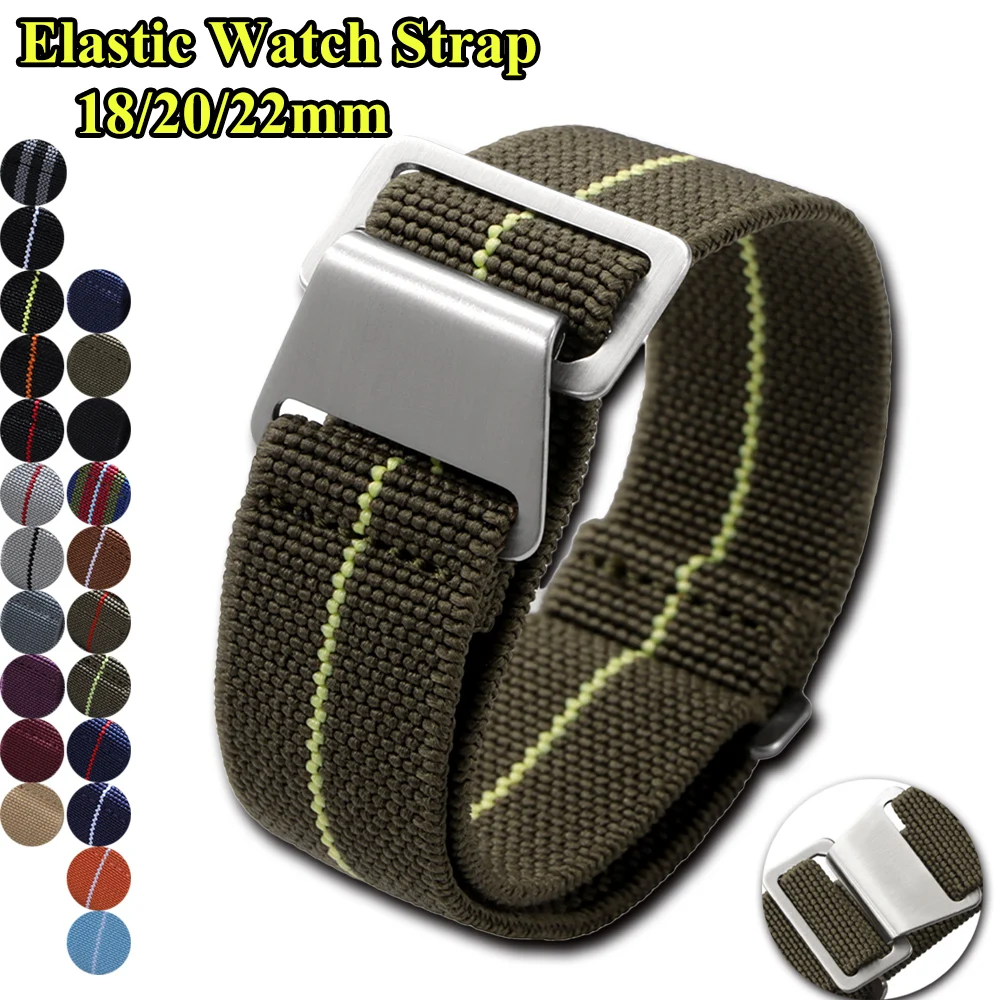 Parachute Strap Elastic - 탄성 시계 스트랩 18mm 20mm 22mm