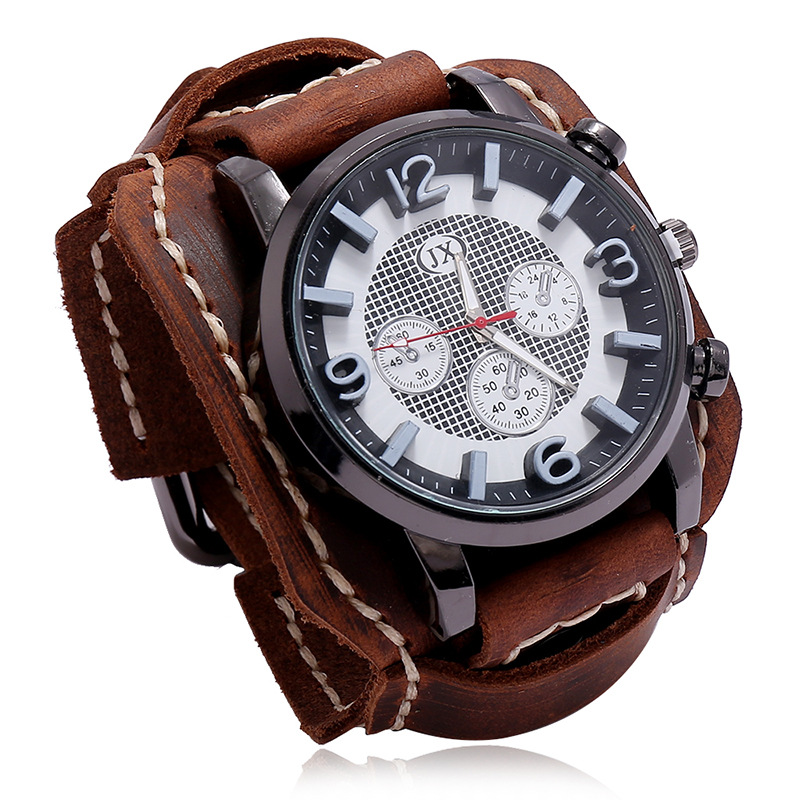 Leather Watch Band Men - 새로운 레트로 남성 시계 정품 가죽