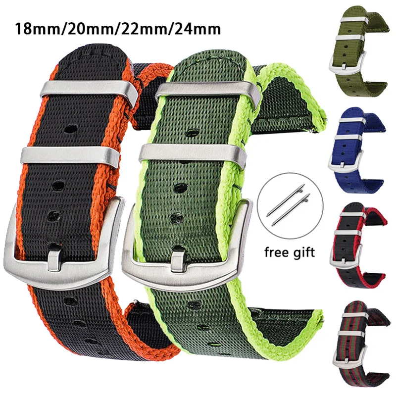 Canvas Strap Watch - 18/20/22/24mm 나일론 스트랩 남성 여성 스포츠