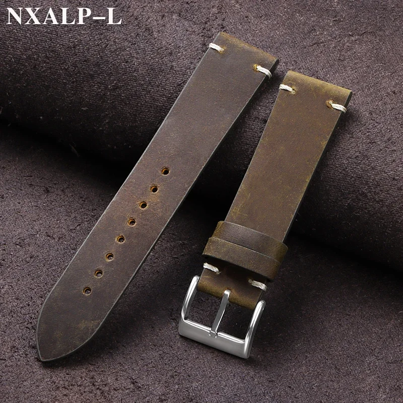 Nato Strap Nylon - 빈티지 오일 왁스 가죽 시계 밴드