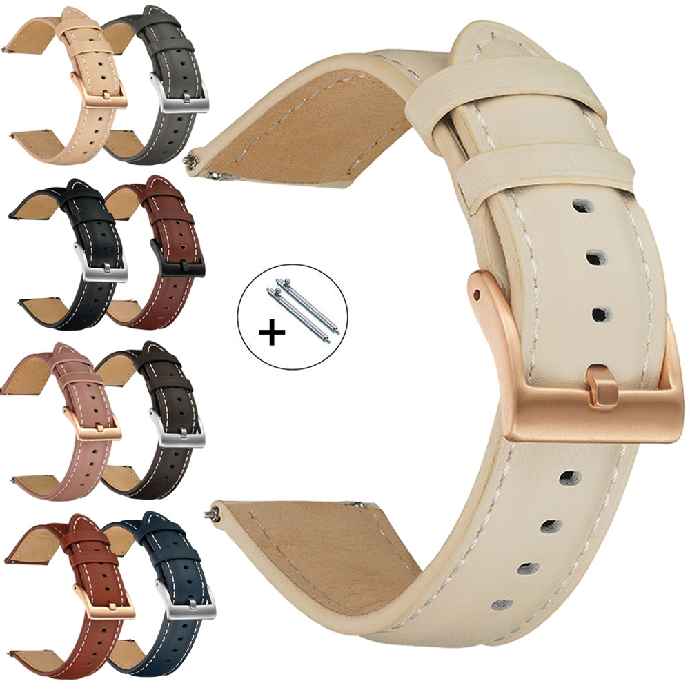 Leather Strap Quick Release - 14mm 16mm 18mm 20mm 22mm 천연