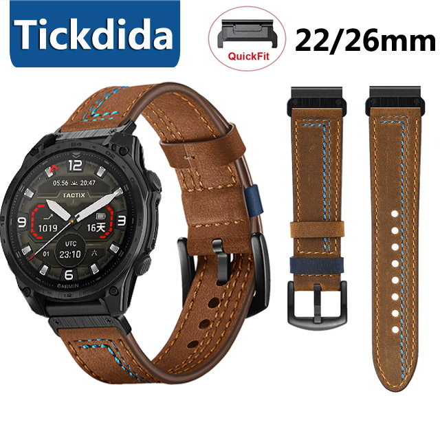 Leather Strap Quick Release - Garmin Tactix 8 7 Pro Fenix