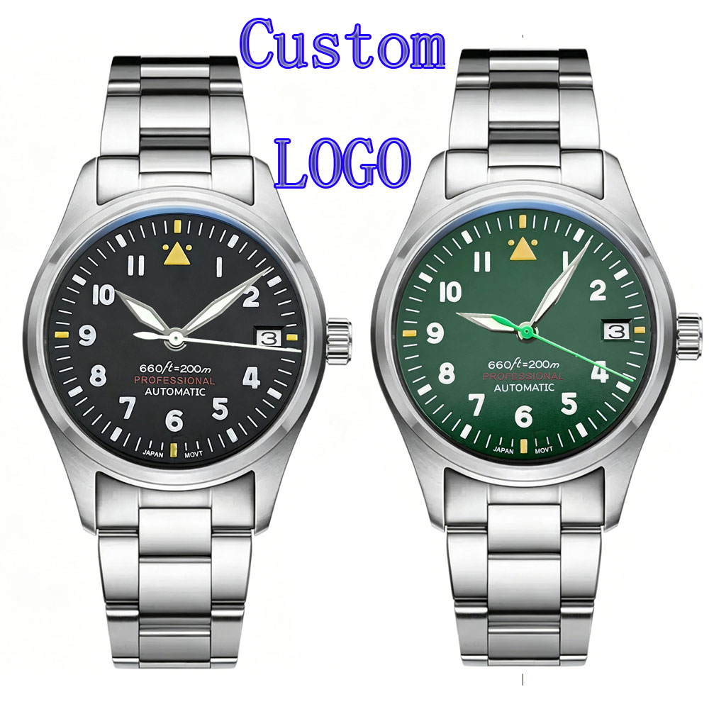 Stainless Bracelet Diver - 커스텀 로고 36mm 39mm 파일럿 시계