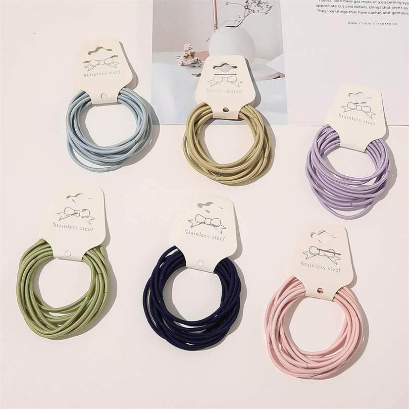 Silicone Band Women - 여자 여자 간단한 기본 탄성 헤어