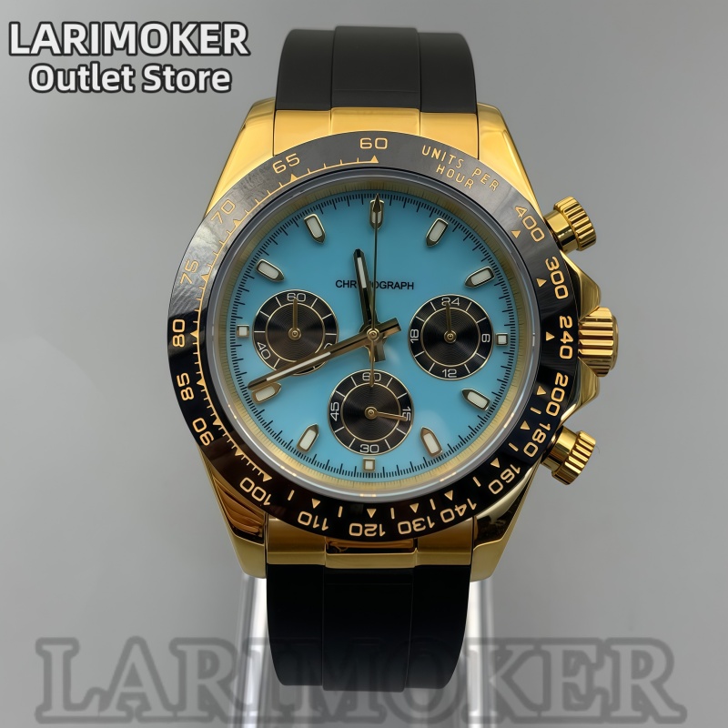Rubber Strap Diver - LARIMOKER 39mm 남성용 스포츠 시계 VK63