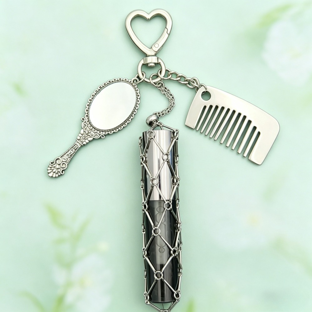 Mesh Strap Metal - 빈티지 메탈 메쉬 립스틱 가방 키체인