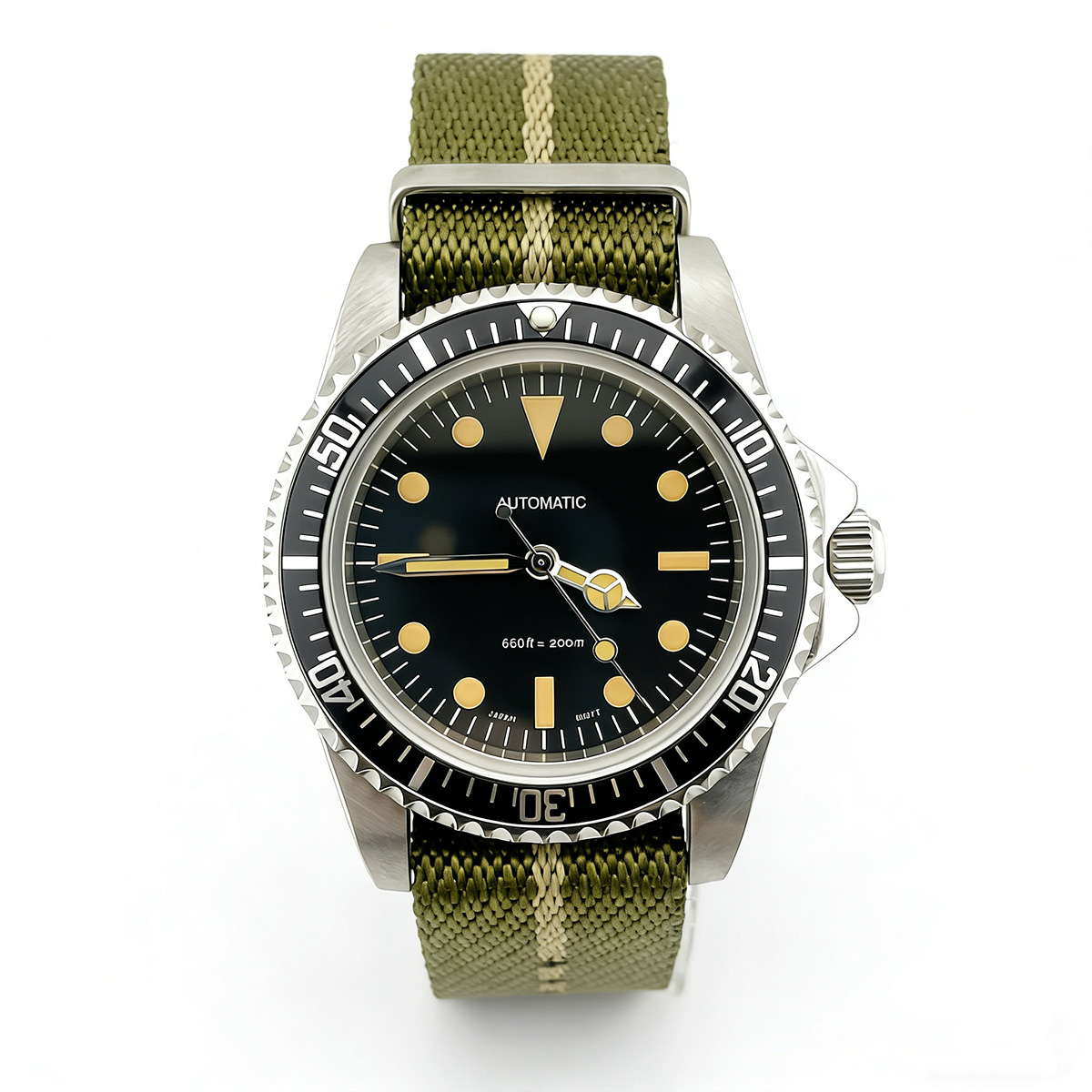 Tropic Strap Vintage - 39.5mm 다이버 레트로 시계 사파이어 글래스