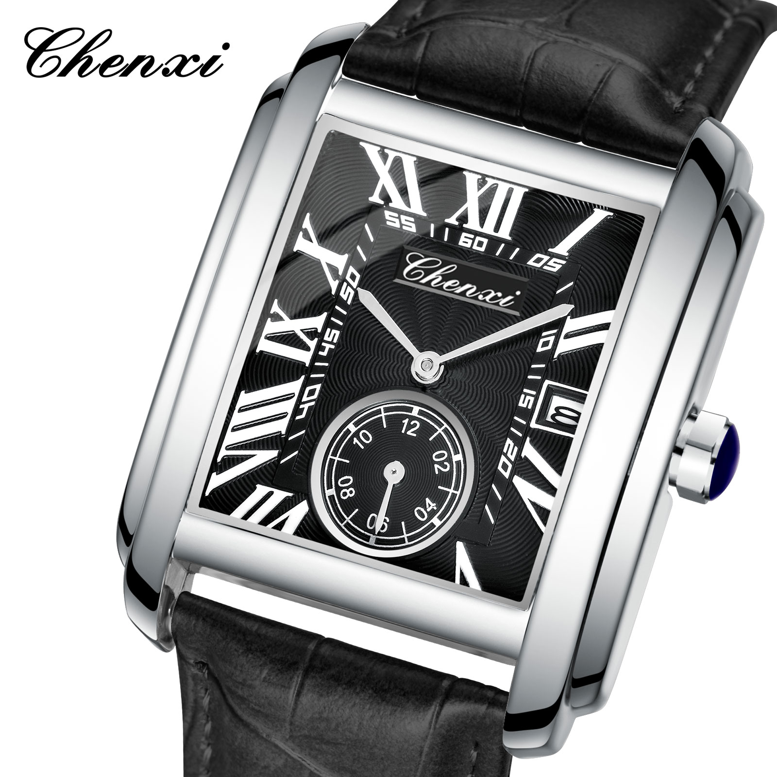 Chenxi 8216 새로운 패션 소년 클래식 직사각형 - Leather Watch Band Men 리뷰 및 가격