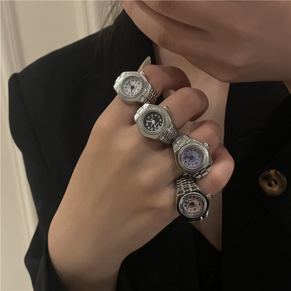 펑크 미니 손가락 시계 반지 창의적인 탄성 스트랩 시계 - Canvas Strap Watch 리뷰 및 가격