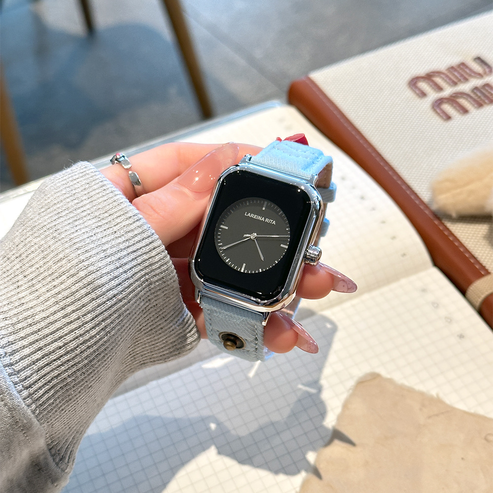 데님 캔버스 스트랩이 있는 새로운 세련된 사각형 시계, - Canvas Strap Watch 리뷰 및 가격