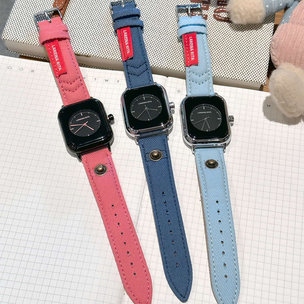 데님 캔버스 스트랩이 있는 새로운 세련된 사각형 시계, - Canvas Strap Watch 리뷰 및 가격