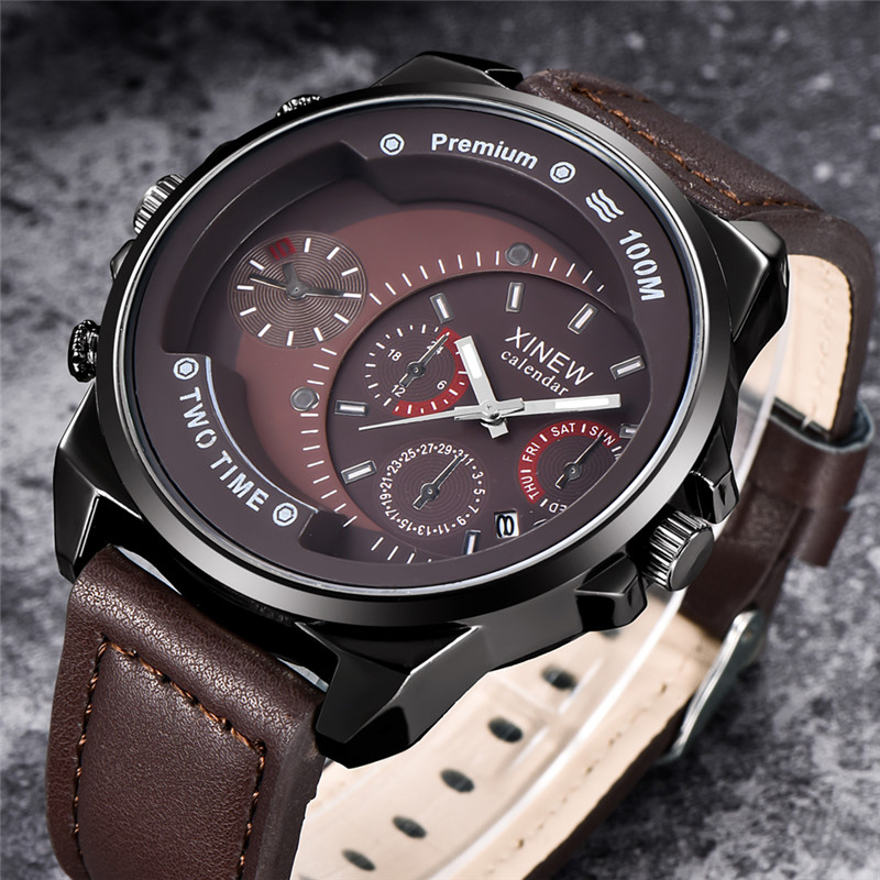 오리지널 XINEW 브랜드 남성 시계 블랙 소년 패션  - Leather Watch Band Men 리뷰 및 가격