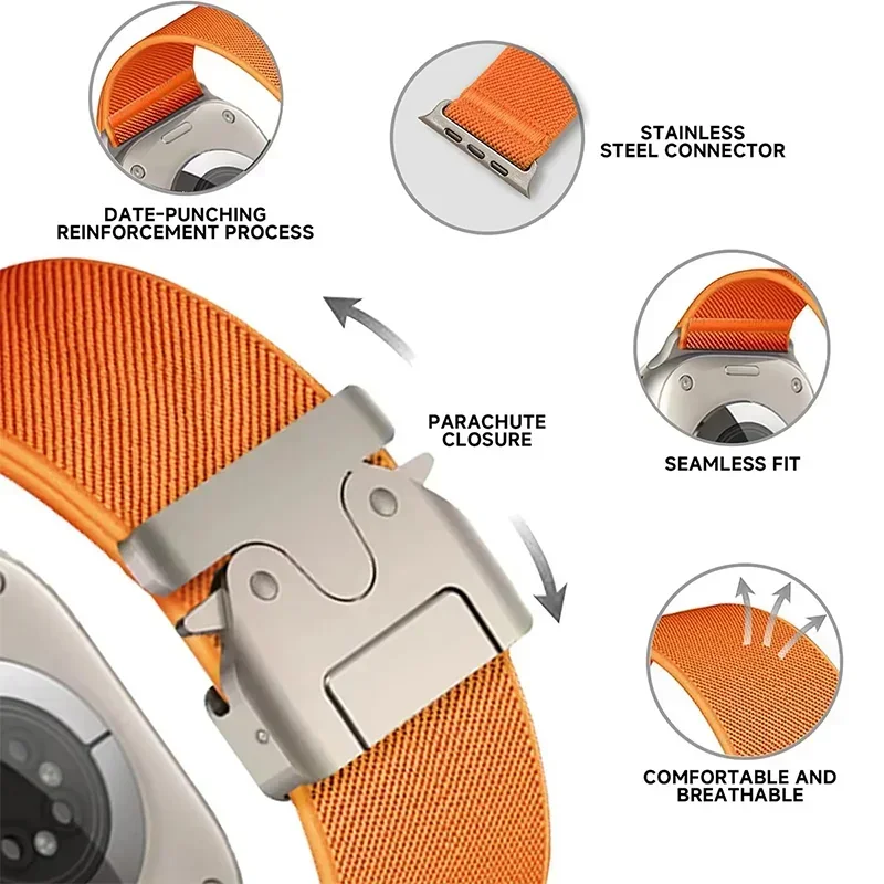 애플워치 나일론 스트랩 46mm 45mm 44mm 42 - Parachute Strap Elastic 리뷰 및 가격