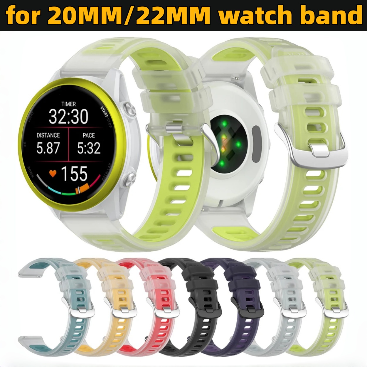 Garmin Forerunner 570 265 255  - Silicone Watch Band 22Mm 리뷰 및 가격