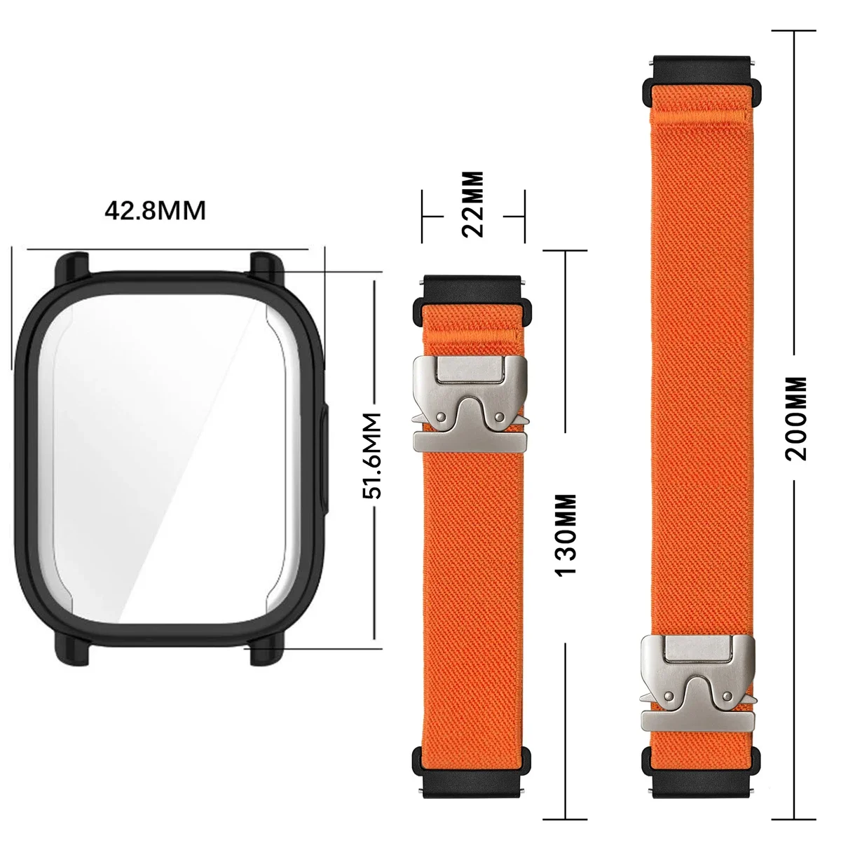 레드미 워치 5 액티브용 나일론 스트랩+TPU 케이스, - Parachute Strap Elastic 리뷰 및 가격