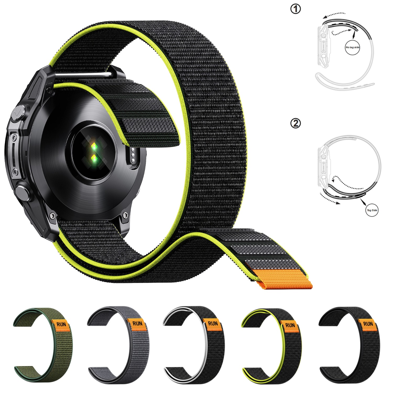 초경량 무금속 훅앤루프 시계줄, 22mm 26mm 퀵핏 - Sport Loop Velcro 리뷰 및 가격