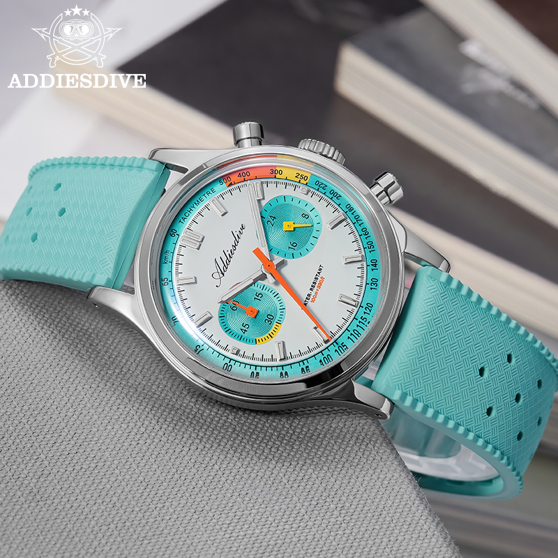 ADDIESDIVE 새로운 다기능 크로노 그래프 시계  - Rubber Strap Diver 리뷰 및 가격