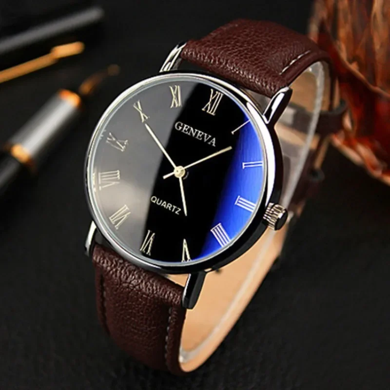 유명 브랜드 남자 쿼츠 시계 비즈니스 캐주얼 패션 학생 - Leather Watch Band Men 리뷰 및 가격