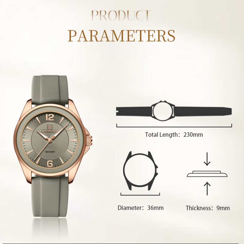 새로운 스타일 NAVIFORCE 여성용 시계 스포츠 실 - Silicone Band Women 리뷰 및 가격