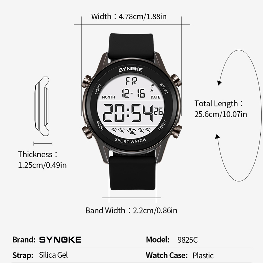 남성용 방수 디지털 시계, SYNOKE 9825A 실리 - Rubber Strap Diver 리뷰 및 가격