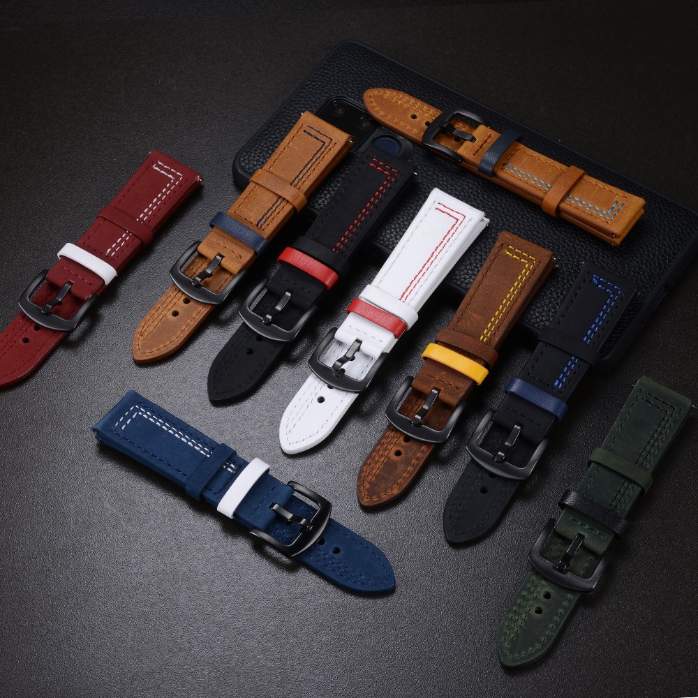 18mm 20mm 22mm 24mm 화웨이 삼성 가민  - Leather Strap Quick Release 리뷰 및 가격