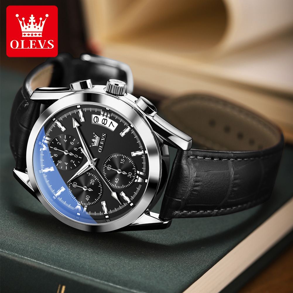 OLEVS 최고급 브랜드 남성 시계 가죽 스트랩 캘린더 - Leather Watch Band Men 리뷰 및 가격