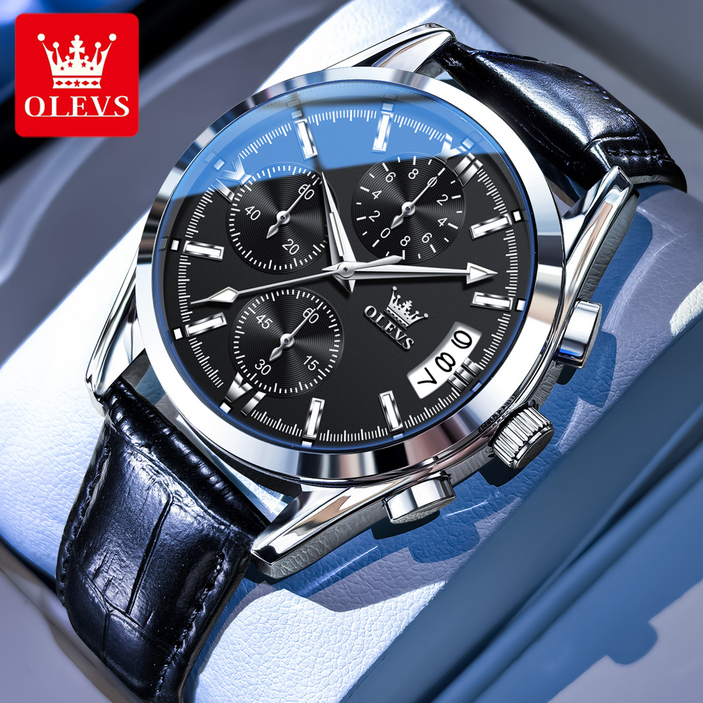 OLEVS 최고급 브랜드 남성 시계 가죽 스트랩 캘린더 - Leather Watch Band Men 리뷰 및 가격